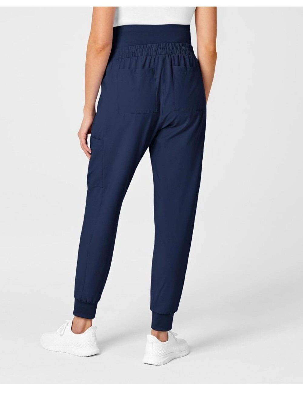 WonderWink Navy Maternity Jogger Pants with Support Panel - Picture 4 of 16